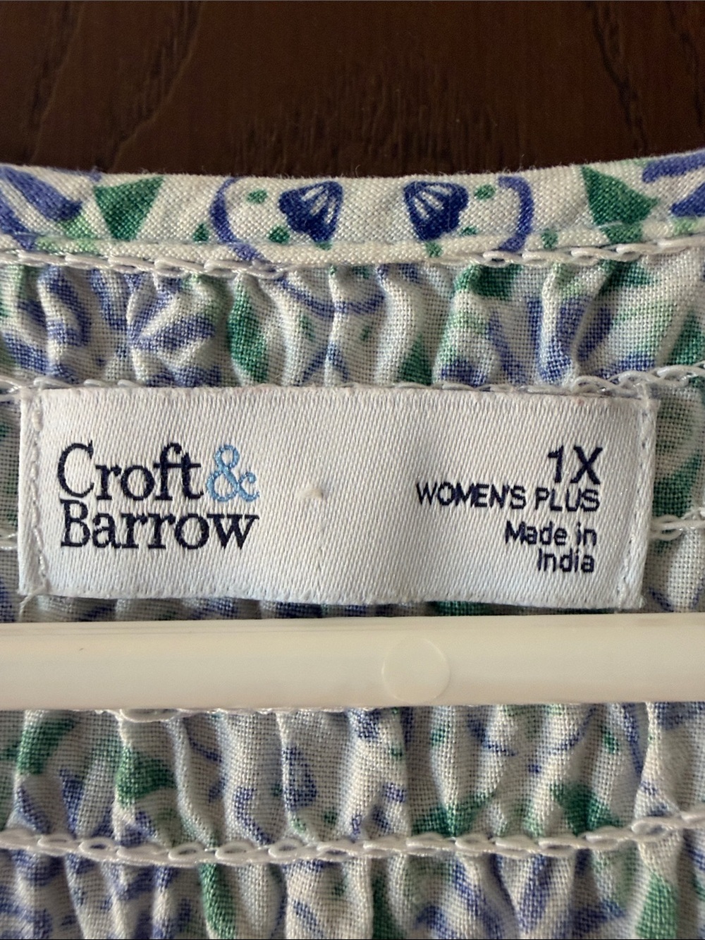 croft & barrow Blue and White Sleeveless Smocked Maxi Dress. Size 1X - Picture 2 of 6
